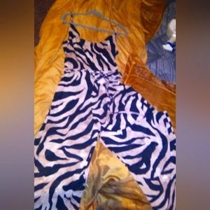 Black and tan animal striped jumpsuit size 12